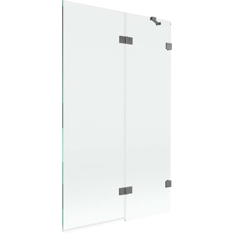 Mexen Lunar 2-panel Right Shower Screen 110 x 150 cm, Transparent, Gun Metal - 897-110-100-95-00-P