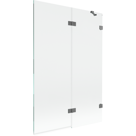Mexen Lunar 2-Panel Shower Screen Right 120 x 150 cm, Transparent, Gun Metal - 897-120-100-95-00-P