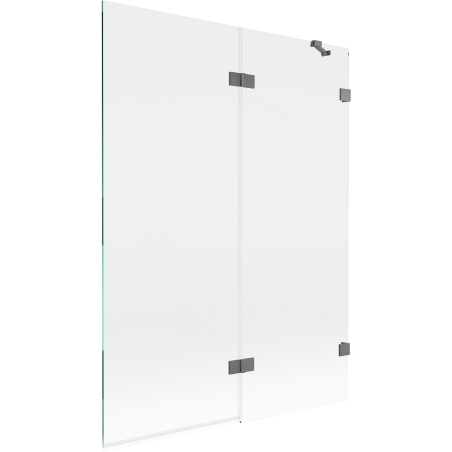 Mexen Lunar Double-wing Right Shower Screen 130 x 150 cm, Transparent, Gun Metal - 897-130-100-95-00-P