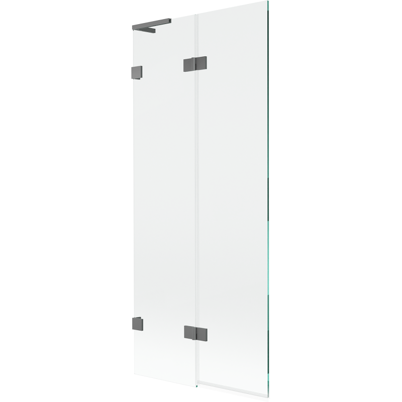 Mexen Lunar L bathtub screen 2-wing left 80 x 150 cm, transparent, gun metal - 897L-080-100-95-00-L