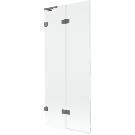 Mexen Lunar L bathtub screen 2-wing left 80 x 150 cm, transparent, gun metal - 897L-080-100-95-00-L
