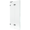 Mexen Lunar L bathtub screen 2-wing left 80 x 150 cm, transparent, gun metal - 897L-080-100-95-00-L