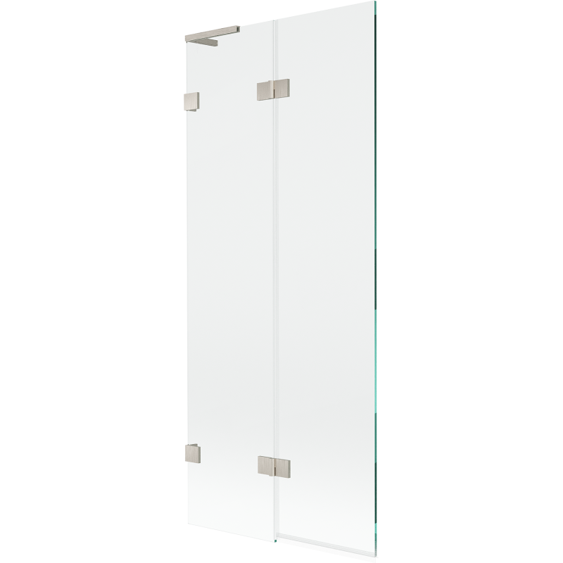 Mexen Lunar L 2-panel left bathtub screen 80 x 150 cm, transparent, brushed nickel - 897L-080-100-97-00-L