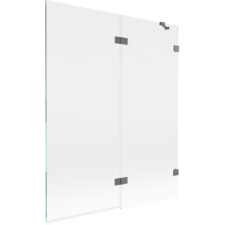 Mexen Lunar 2-panel shower screen right 140 x 150 cm, transparent, gun metal - 897-140-100-95-00-P