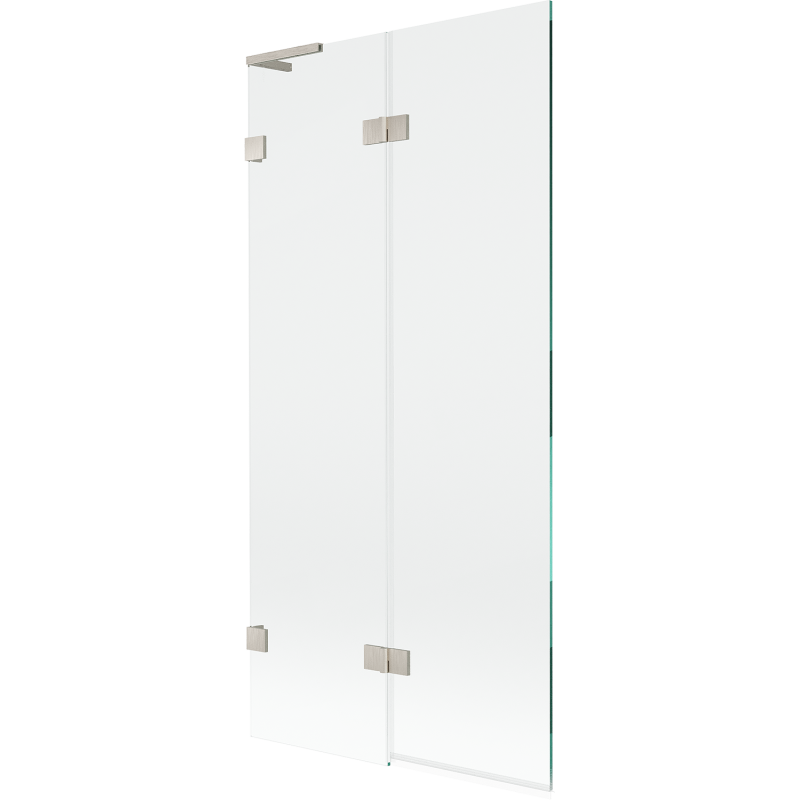 Mexen Lunar L 2-wing left bathtub screen 90 x 150 cm, transparent, brushed nickel - 897L-090-100-97-00-L