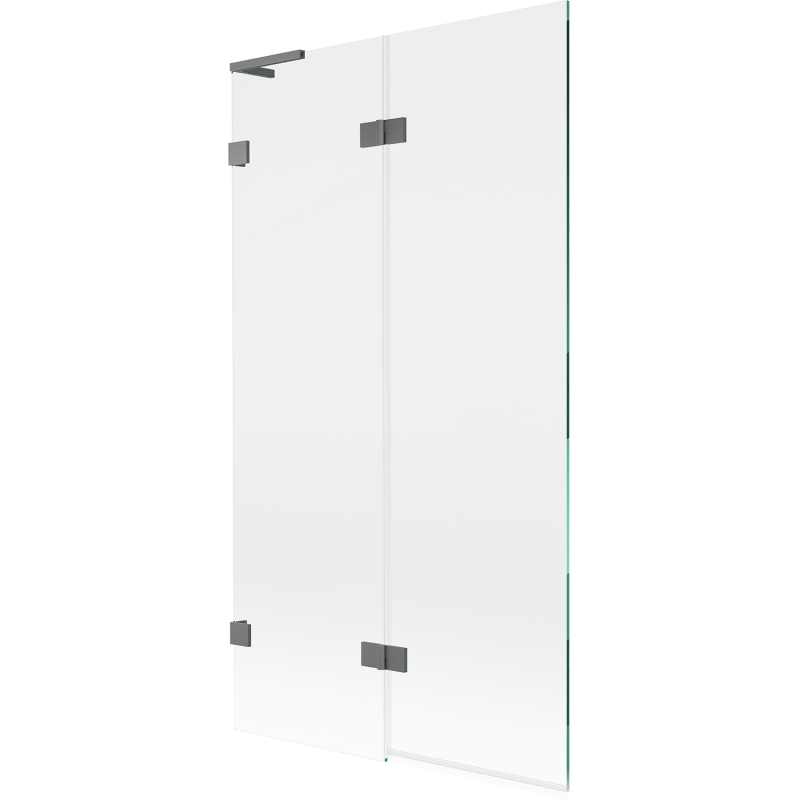 Mexen Lunar L Left 2-Panel Bath Screen 100 x 150 cm, Transparent, Gun Metal - 897L-100-100-95-00-L