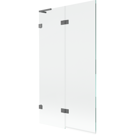 Mexen Lunar L Left 2-Panel Bath Screen 100 x 150 cm, Transparent, Gun Metal - 897L-100-100-95-00-L