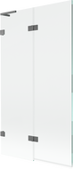 Mexen Lunar L Left 2-Panel Bath Screen 100 x 150 cm, Transparent, Gun Metal - 897L-100-100-95-00-L