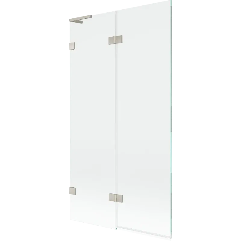 Mexen Lunar L 2-Wing Bathtub Screen Left 100 x 150 cm, Transparent, Brushed Nickel - 897L-100-100-97-00-L