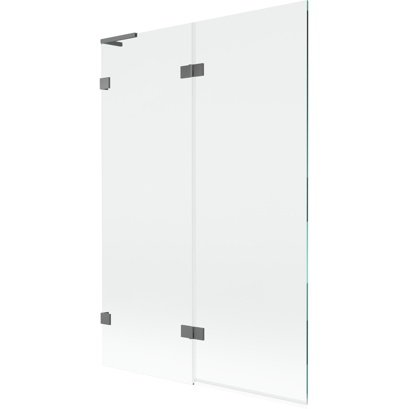 Mexen Lunar L Bath Screen 2-Panel Left 120 x 150 cm, Transparent, Gun Metal - 897L-120-100-95-00-L