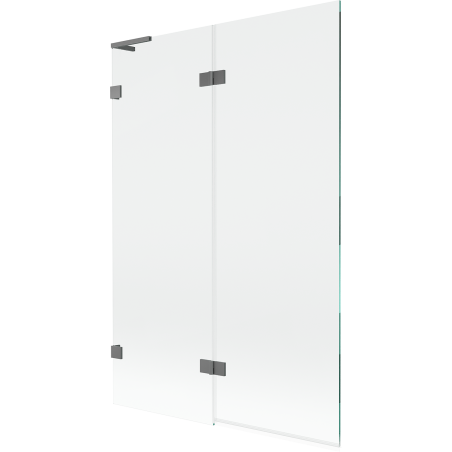 Mexen Lunar L Bath Screen 2-Panel Left 120 x 150 cm, Transparent, Gun Metal - 897L-120-100-95-00-L