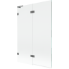 Mexen Lunar L Bath Screen 2-Panel Left 120 x 150 cm, Transparent, Gun Metal - 897L-120-100-95-00-L