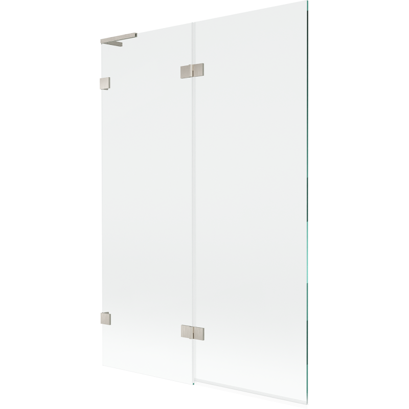 Mexen Lunar L Shower Screen 2-Panel Left 120 x 150 cm, Transparent, Brushed Nickel - 897L-120-100-97-00-L