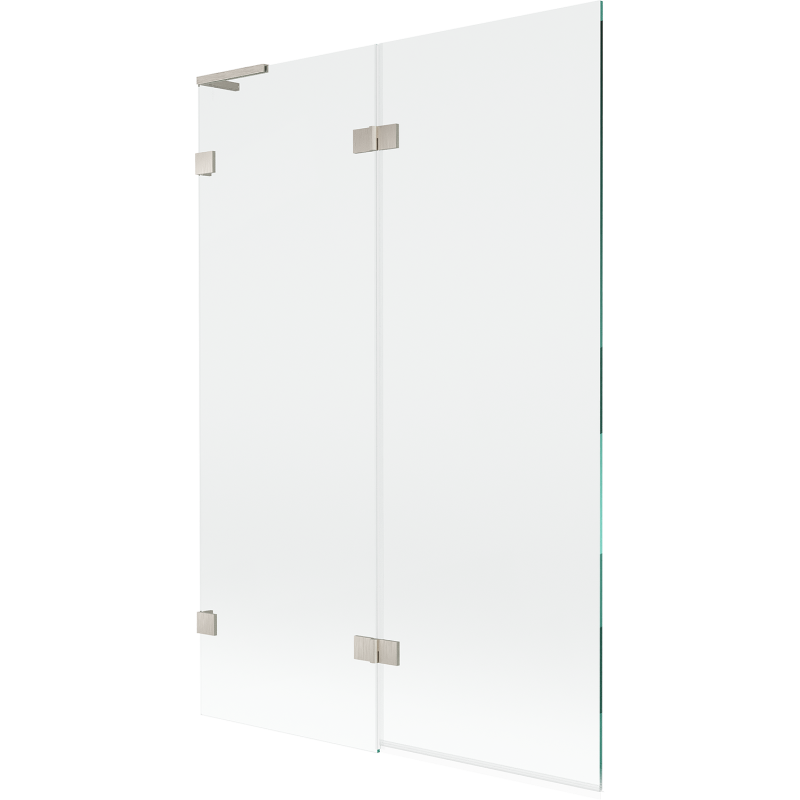 Mexen Lunar L two-panel left shower screen 120 x 150 cm, transparent, brushed nickel - 897L-120-100-97-00-L