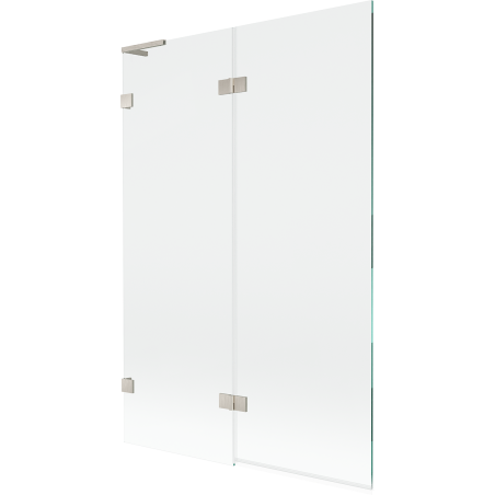Mexen Lunar L two-panel left shower screen 120 x 150 cm, transparent, brushed nickel - 897L-120-100-97-00-L