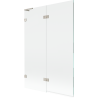 Mexen Lunar L two-panel left shower screen 120 x 150 cm, transparent, brushed nickel - 897L-120-100-97-00-L