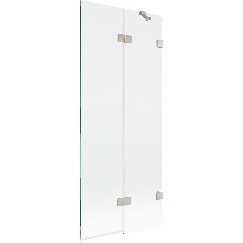 Mexen Lunar 2-panel shower screen right 80 x 150 cm, transparent, brushed nickel - 897-080-100-97-00-P