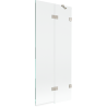 Mexen Lunar 2-panel shower screen right 80 x 150 cm, transparent, brushed nickel - 897-080-100-97-00-P