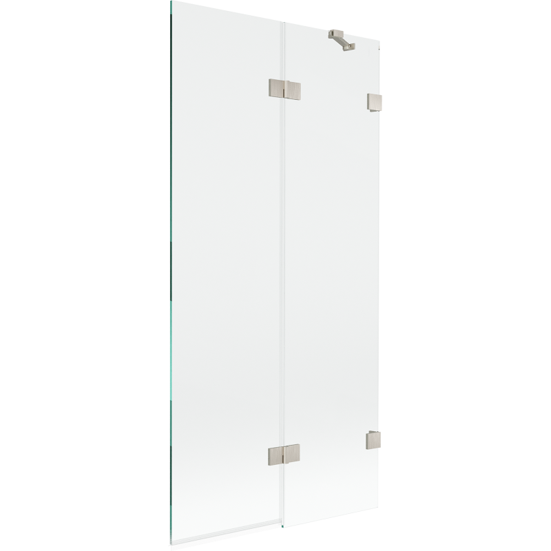 Mexen Lunar Two-Winged Right Shower Screen 90 x 150 cm, Transparent, Brushed Nickel - 897-090-100-97-00-P