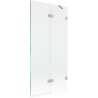 Mexen Lunar Two-Winged Right Shower Screen 90 x 150 cm, Transparent, Brushed Nickel - 897-090-100-97-00-P