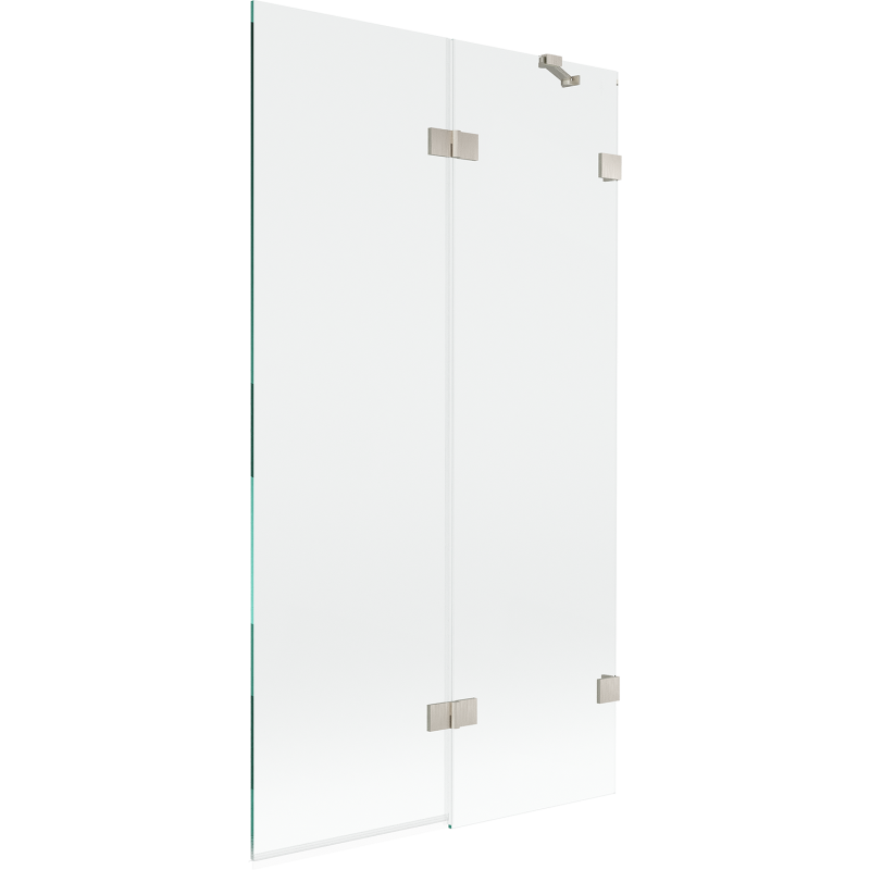 Mexen Lunar 2-winged right shower screen 100 x 150 cm, transparent, brushed nickel - 897-100-100-97-00-P