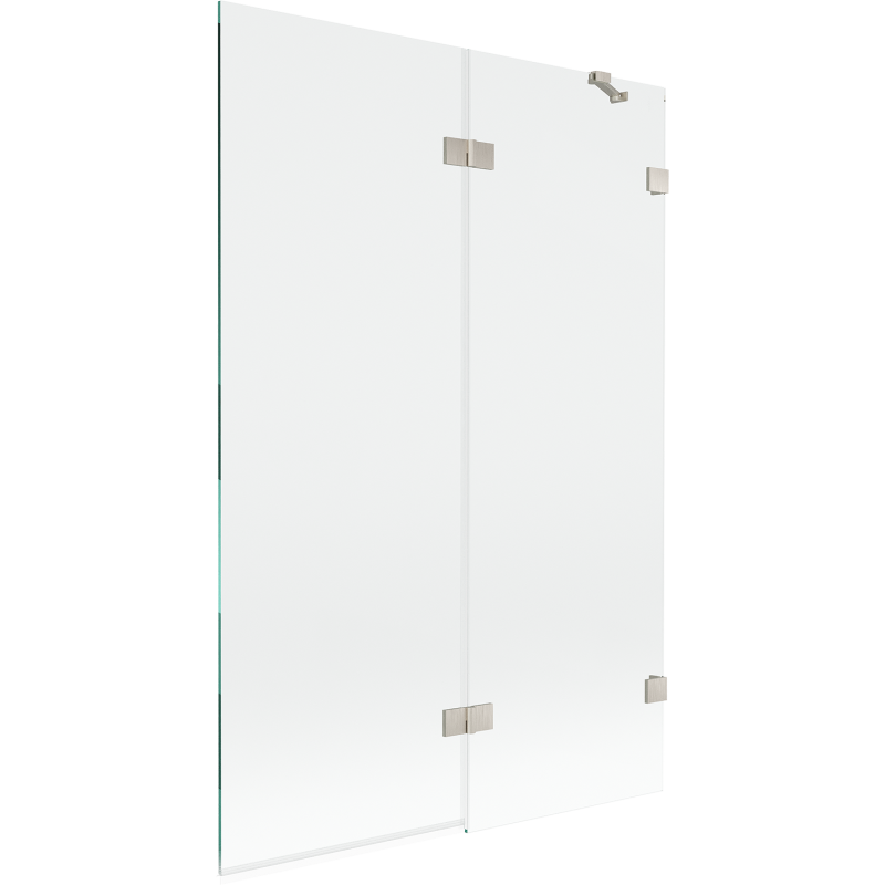 Mexen Lunar 2-panel Right Shower Screen 120 x 150 cm, Transparent, Brushed Nickel - 897-120-100-97-00-P