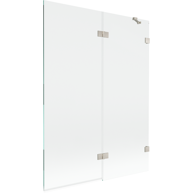 Mexen Lunar 2-panel shower screen right 130 x 150 cm, transparent, brushed nickel - 897-130-100-97-00-P