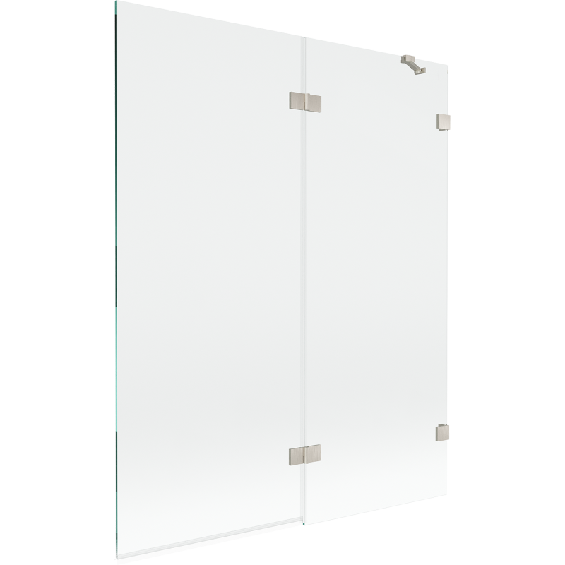 Mexen Lunar 2-panel Right Shower Screen 140 x 150 cm, Clear, Brushed Nickel - 897-140-100-97-00-P