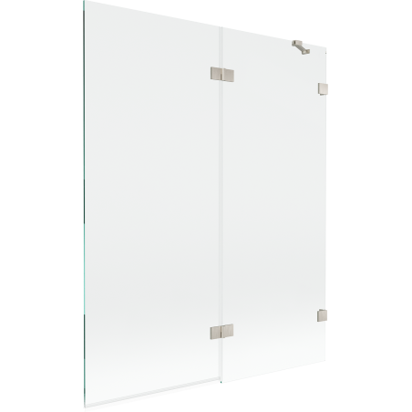 Mexen Lunar 2-panel Right Shower Screen 140 x 150 cm, Clear, Brushed Nickel - 897-140-100-97-00-P