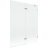 Mexen Lunar 2-panel Right Shower Screen 140 x 150 cm, Clear, Brushed Nickel - 897-140-100-97-00-P