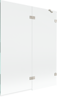 Mexen Lunar 2-panel Right Shower Screen 140 x 150 cm, Clear, Brushed Nickel - 897-140-100-97-00-P