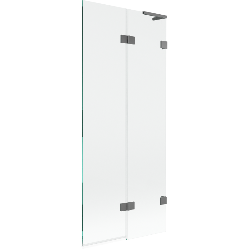 Mexen Lunar L 2-panel right-hand bathtub screen 80 x 150 cm, transparent, gun metal - 897L-080-100-95-00-P