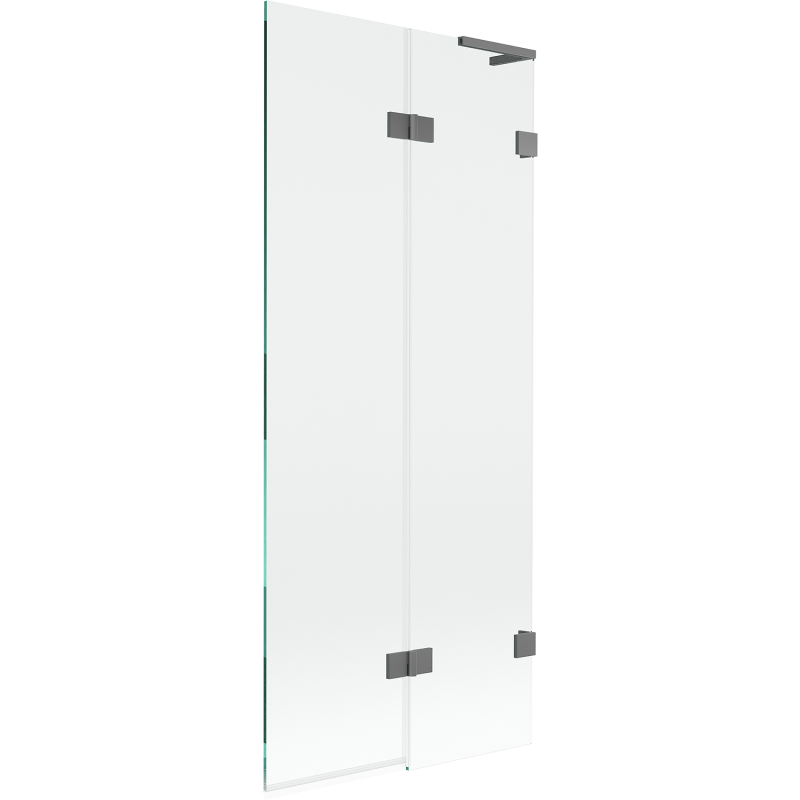 Mexen Lunar L shower screen 2-wing right 80 x 150 cm, transparent, gun metal - 897L-080-100-95-00-P