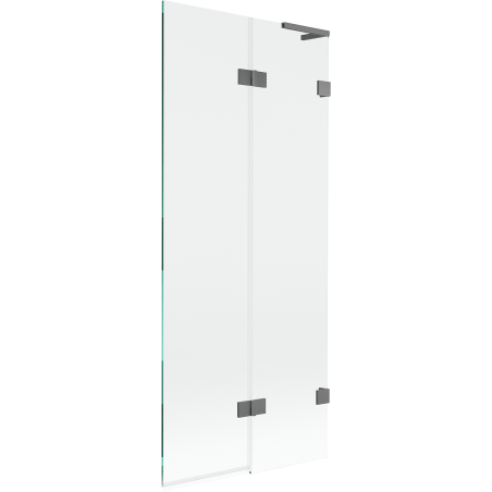 Mexen Lunar L 2-panel right-hand bathtub screen 80 x 150 cm, transparent, gun metal - 897L-080-100-95-00-P