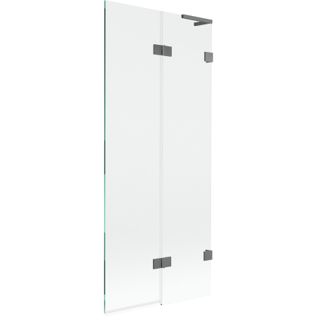 Mexen Lunar L shower screen 2-wing right 80 x 150 cm, transparent, gun metal - 897L-080-100-95-00-P