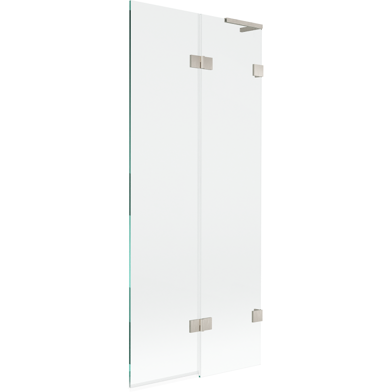 Mexen Lunar L folding bath screen 2-wing right 80 x 150 cm, transparent, brushed nickel - 897L-080-100-97-00-P