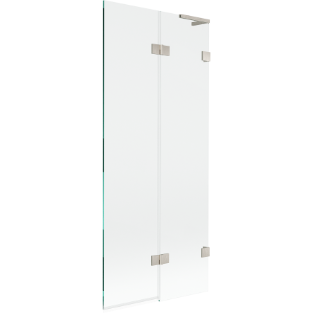 Mexen Lunar L 2-panel right-hand bath screen 80 x 150 cm, transparent, brushed nickel - 897L-080-100-97-00-P