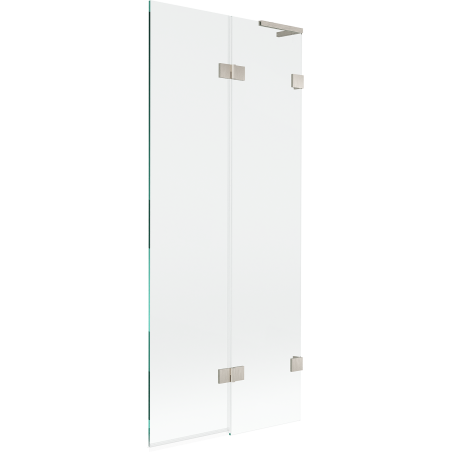 Mexen Lunar L folding bath screen 2-wing right 80 x 150 cm, transparent, brushed nickel - 897L-080-100-97-00-P