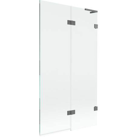 Mexen Lunar L bath screen 2-winged right 100 x 150 cm, transparent, gun metal - 897L-100-100-95-00-P