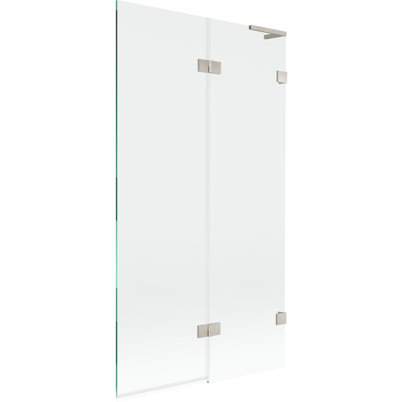 Mexen Lunar L bathtub screen 2-wing right 100 x 150 cm, transparent, brushed nickel - 897L-100-100-97-00-P