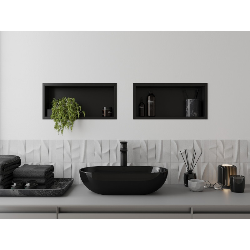 Mexen X-Wall-R niche shelf with flange 45 x 20 cm, black - 1970452010