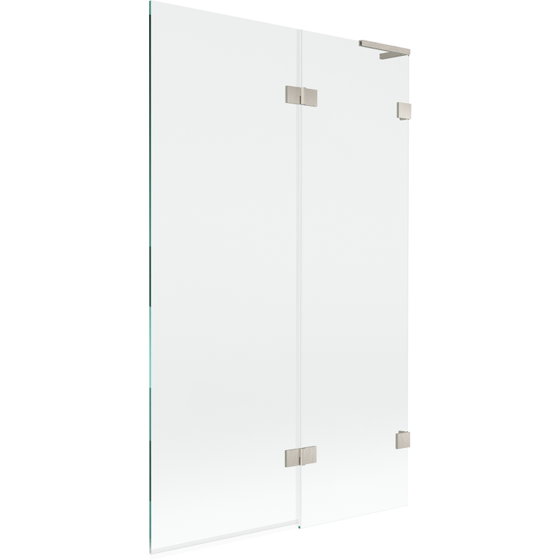 Mexen Lunar L Bathtub Screen 2-panel Right 110 x 150 cm, Transparent, Brushed Nickel - 897L-110-100-97-00-P