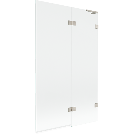 Mexen Lunar L Bathtub Screen 2-panel Right 110 x 150 cm, Transparent, Brushed Nickel - 897L-110-100-97-00-P