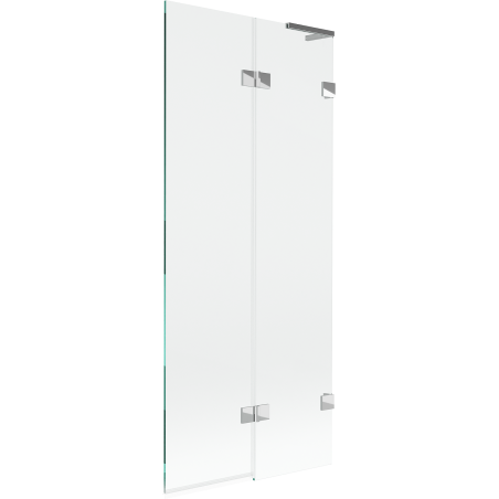 Mexen Lunar L Bathtub Screen 2-Panel Right 80 x 150 cm, Transparent, Chrome - 897L-080-100-01-00-P