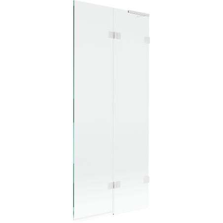 Mexen Lunar L bath screen 2-panel right 80 x 150 cm, transparent, white - 897L-080-100-20-00-P
