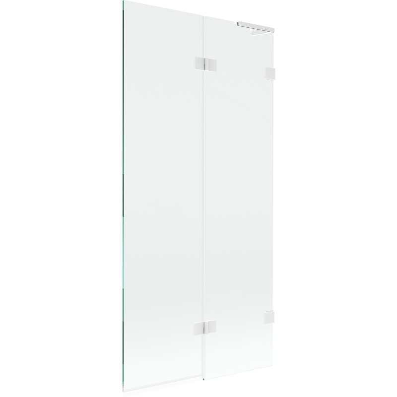 Mexen Lunar L 2-panel right bath screen 90 x 150 cm, transparent, white - 897L-090-100-20-00-P