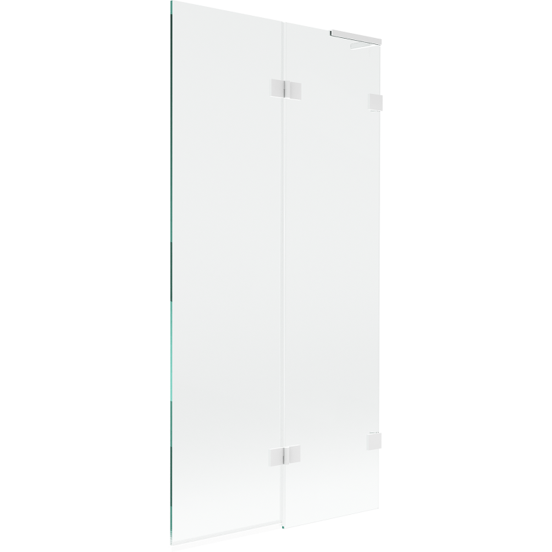 Mexen Lunar L bath screen 2-wing right 90 x 150 cm, transparent, white - 897L-090-100-20-00-P