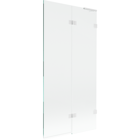 Mexen Lunar L bath screen 2-wing right 90 x 150 cm, transparent, white - 897L-090-100-20-00-P