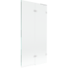 Mexen Lunar L bath screen 2-wing right 90 x 150 cm, transparent, white - 897L-090-100-20-00-P