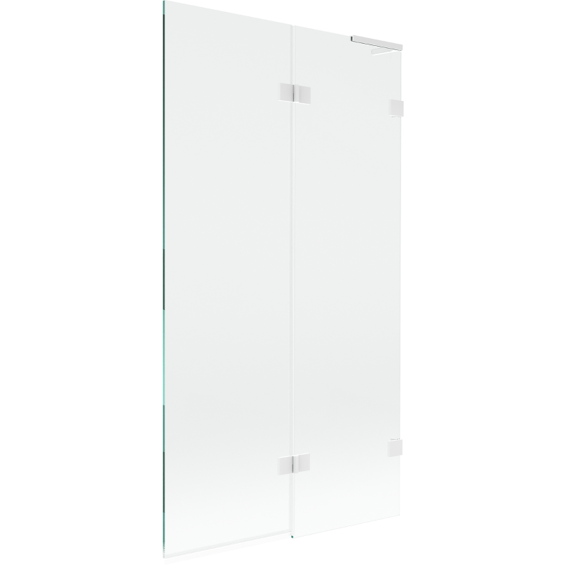 Mexen Lunar L bathtub screen 2-wing right 100 x 150 cm, transparent, white - 897L-100-100-20-00-P